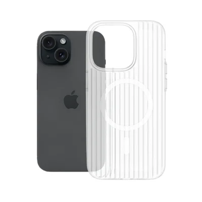 Capa Transparente Ondulado Rígida Para Iphone 15
