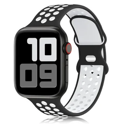 Multiira De Silicone Esportiva Para Apple Watch - Preto Tamanho:38/40/41mm