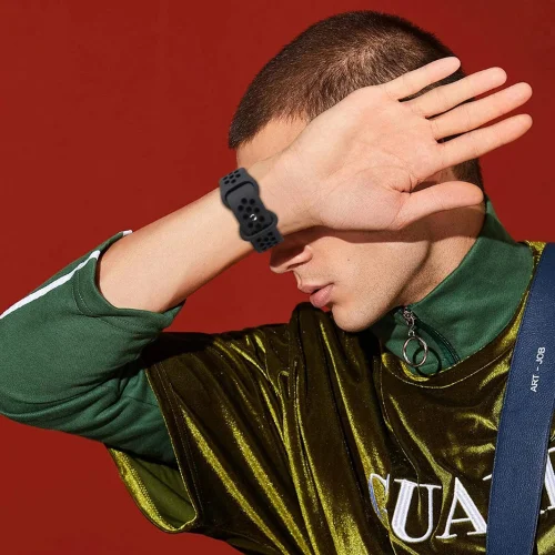 Imagem 2 de 5 do produto Multiira De Silicone Esportiva Para Apple Watch - Preto Tamanho:38/40/41mm