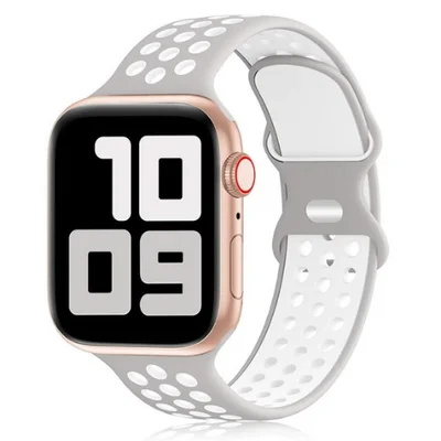 Multiira De Silicone Esportiva Para Apple Watch - Cinza Tamanho:38/40/41mm
