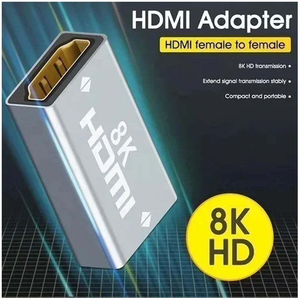 Imagem 3 de 5 do produto Adaptador Emenda HDMI Fêmea X Fêmea 1080p 2k 4k 8k