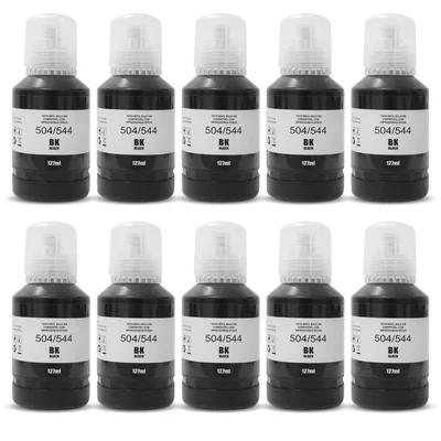 Refil Tinta Tinta Preta Para Impressão 127ml - 10 Unidades