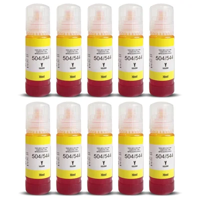 Refil Tinta Amarela Para Impressão 70ml - 20 Unidades