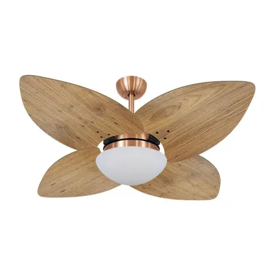 Ventilador De Teto Dormamu Cobre 4 Pás Rádica Freijó 110v