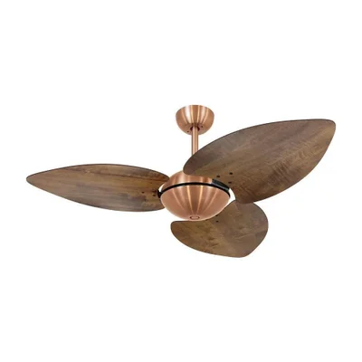 Ventilador De Teto Dormamu Cobre Office 3 Pás Rádica Imbuia 220v