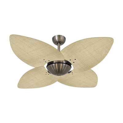 Ventilador De Teto Dormamu Bronze Office 4 Pás Palmae Natural 220v