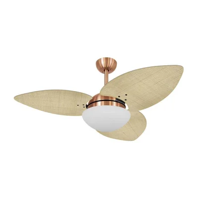 Ventilador De Teto Dormamu Cobre 3 Pás Palmae Natural 127v