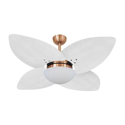 Ventilador De Teto Dormamu Cobre 4 Pás Palmae Branco 110v