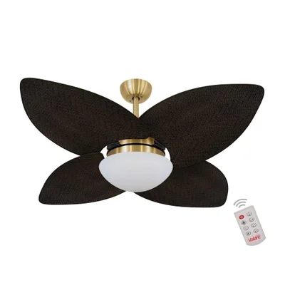 Ventilador De Teto Dormamu Dourado 4 Pás Palmae 220v