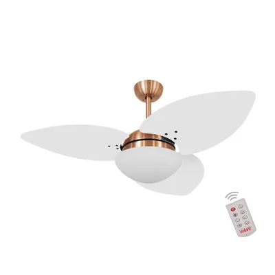 Ventilador De Teto Dormamu Cobre 3 Pás Branco 110v Com Controle