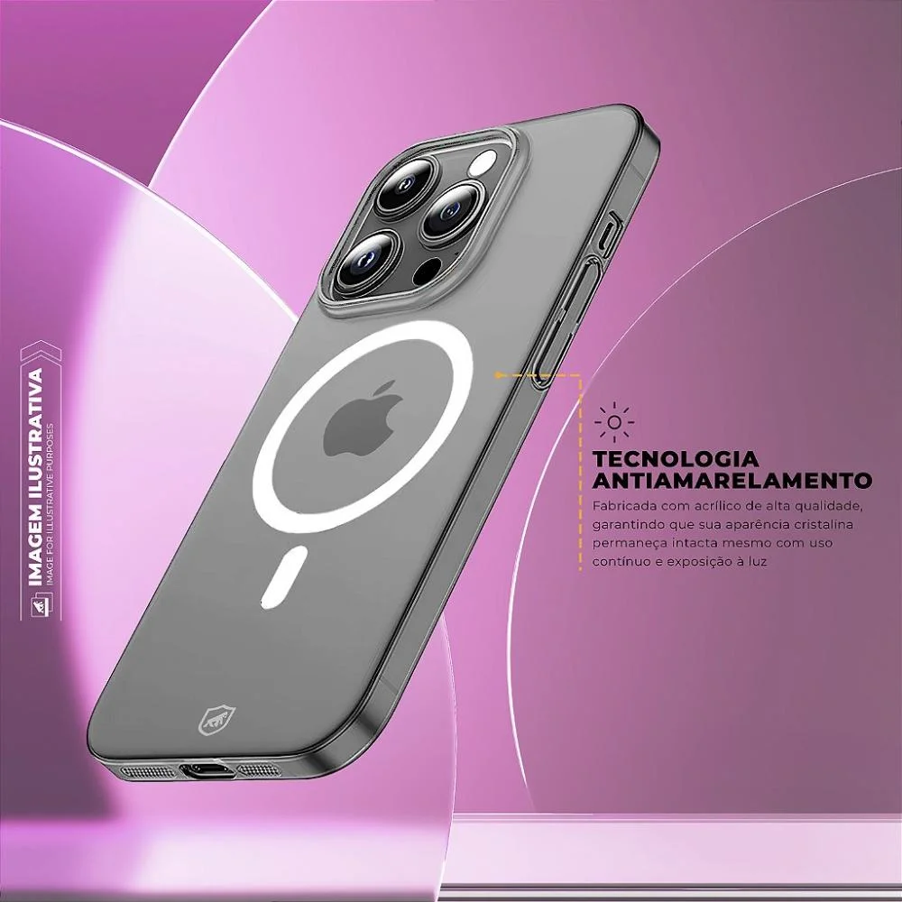 Imagem 4 de 5 do produto Capa Para Iphone 15 - Crystal Slim Magsafe  Gshield