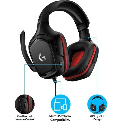 Imagem 2 de 5 do produto Fone Headset C/ Mic G332 C/ Fio P3 + Adapt P2