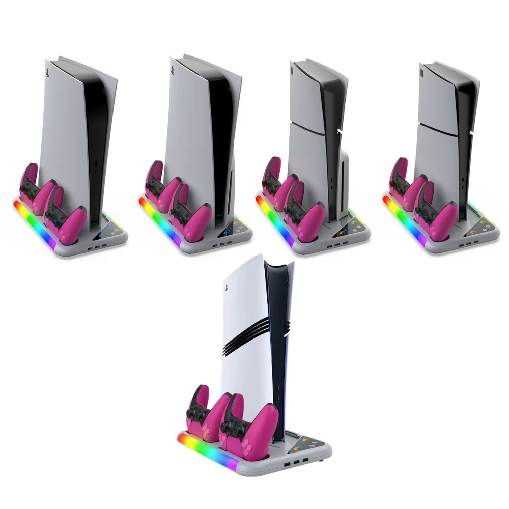 Imagem 2 de 5 do produto Suporte Cooler Carregador De Controle + Porta Jogo Para Ps5
