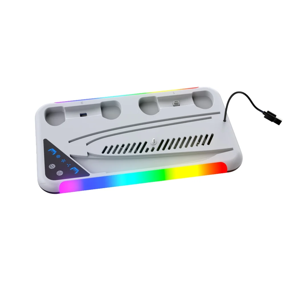 Imagem 5 de 5 do produto Suporte Cooler Carregador De Controle + Porta Jogo Para Ps5