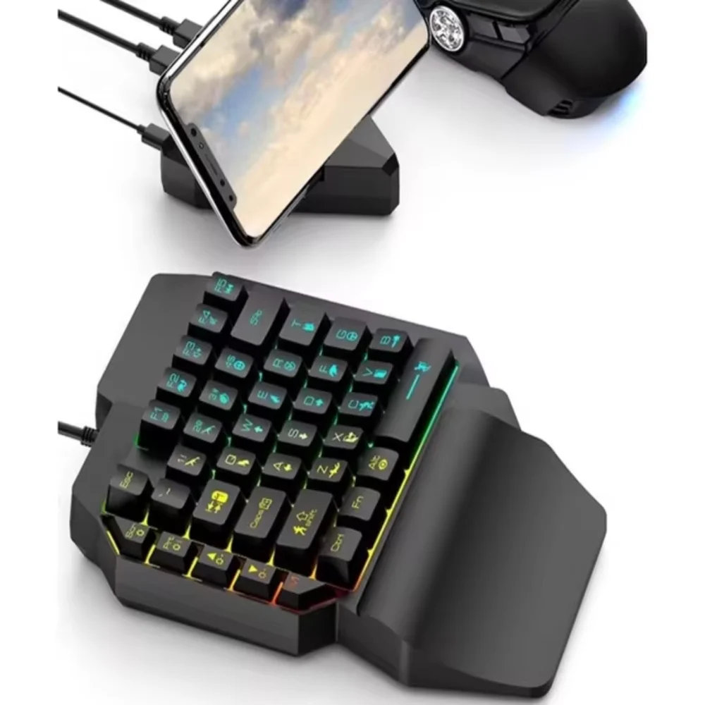 Teclado Gamer Knup Kp-te133 Single Hand LED Rainbow Teclado Gamer Knup Kp-te133 Single Hand LED Rainbow