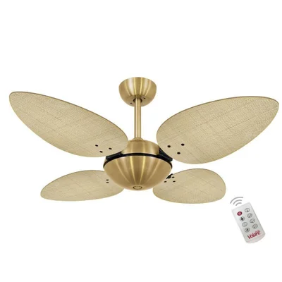 Ventilador Volare Off P Palmae Natural 220v Controle Remoto