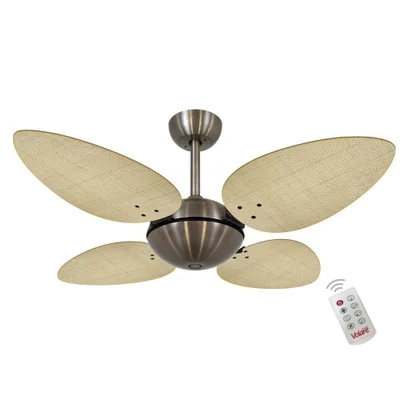 Ventilador Volare Off P Palmae Natural 220v Controle Remoto