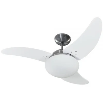 Ventilador Solano Aço Escovado 220v 3 Pás Brancas