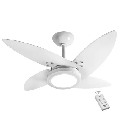 Ventilador LED Roma Branco 4 Pás 220v E Controle Remoto