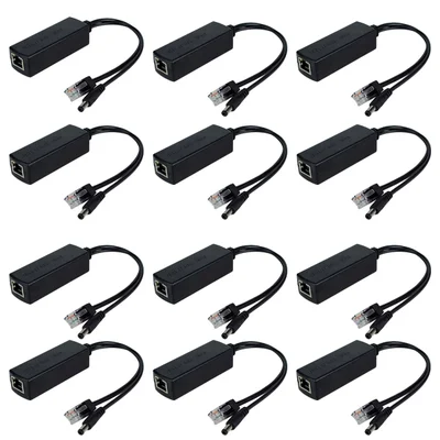 Kit 12 Adaptador Poe Ativo Power Over Ethernet 48v Saída 12v