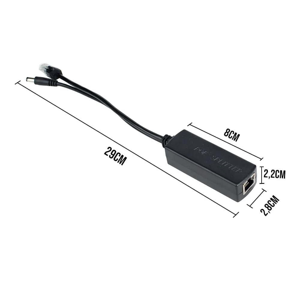 Imagem 2 de 5 do produto Kit 12 Adaptador Poe Ativo Power Over Ethernet 48v Saída 12v