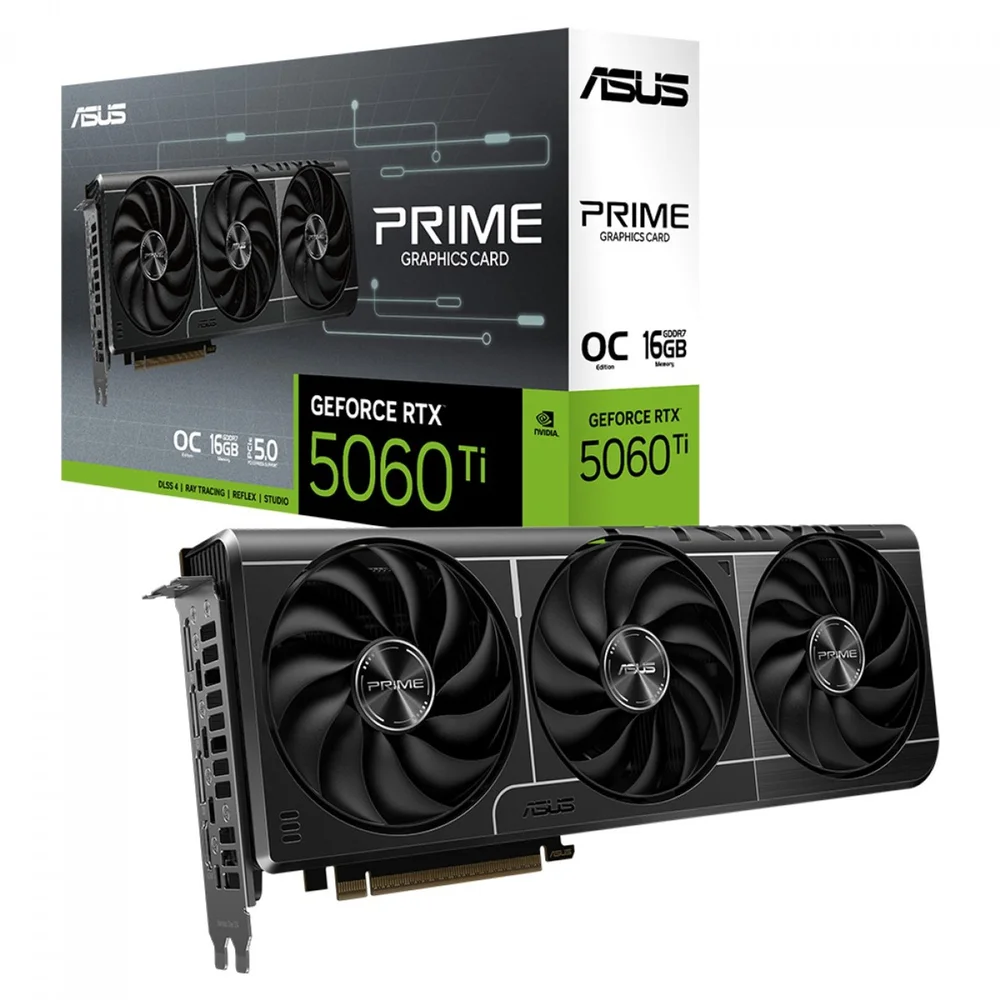 Placa De Vídeo Asus Prime Nvidia Geforce RTX 5060 Ti Oc, 16gb, Gddr7, Dlss, Ray Tracing, Prime-RTX5060ti-o16g 4