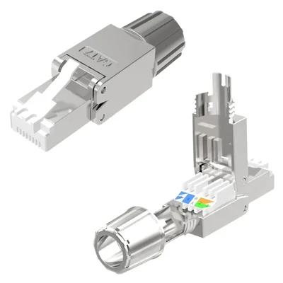 2 Conector Rj45 Cat7 Blindado Tool-less 10 Gigabit Ethernet