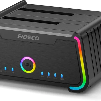 Dock Station 2 Baias Hd/ssd 2.5/3.5 Usb 3.0 Com RGB - Clone Offline