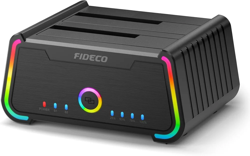 Dock Station 2 Baias Hd/ssd 2.5/3.5 Usb 3.0 Com RGB - Clone Offline
