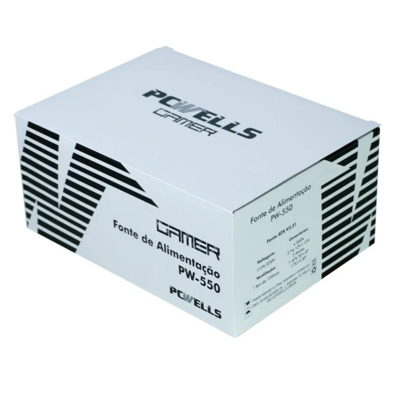 Imagem 5 de 5 do produto Fonte Atx 550w PCwells Pw-550 Com Cabo