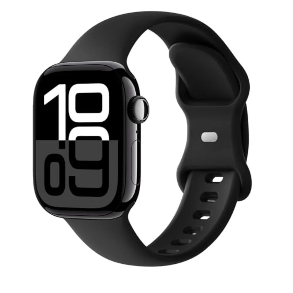 Imagem 1 de 5 do produto Pulseira Maleável P/ Appwatch 40 Mm Cor Preto Liso Encaixe Ideal