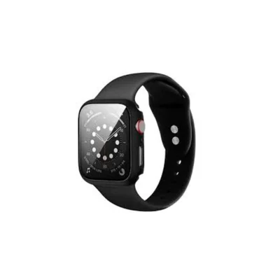 Pulseira Silicone P/ App Watch 44 Mm Preto Liso Design Moderno
