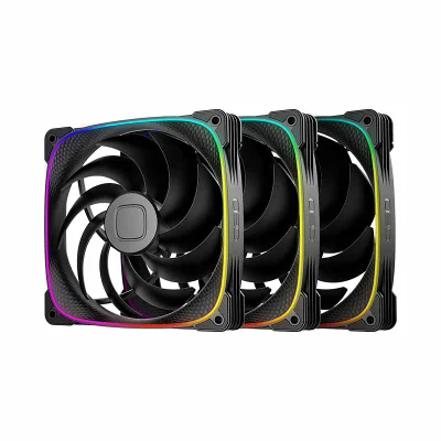 Kit 3 Fans 140mm Geometric Future Squama 2503b14t ARGB Preto