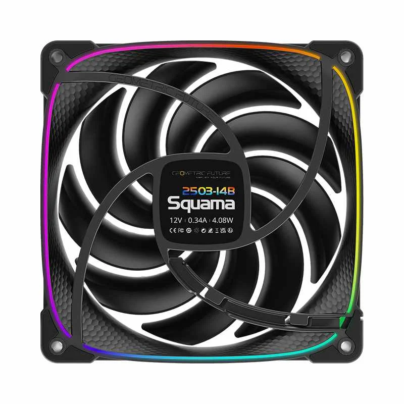 Kit 3 Fans 140mm Geometric Future Squama 2503b14t ARGB Preto 8