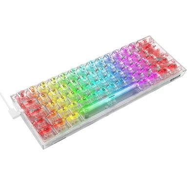Teclado Gamer Redragon Fizz RGB Crystal Switch Crystal Linear K617ct-RGB Pt