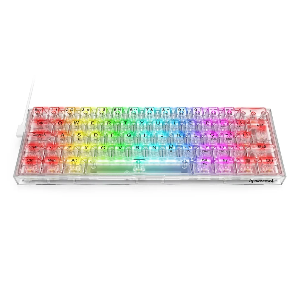 Imagem 2 de 5 do produto Teclado Gamer Redragon Fizz RGB Crystal Switch Crystal Linear K617ct-RGB Pt
