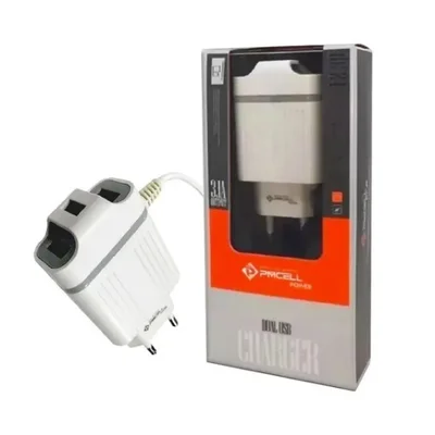 Carregador De Celular Pmcell   3.1a Hc-24 Com 3 Portas Usb E Cabo V8