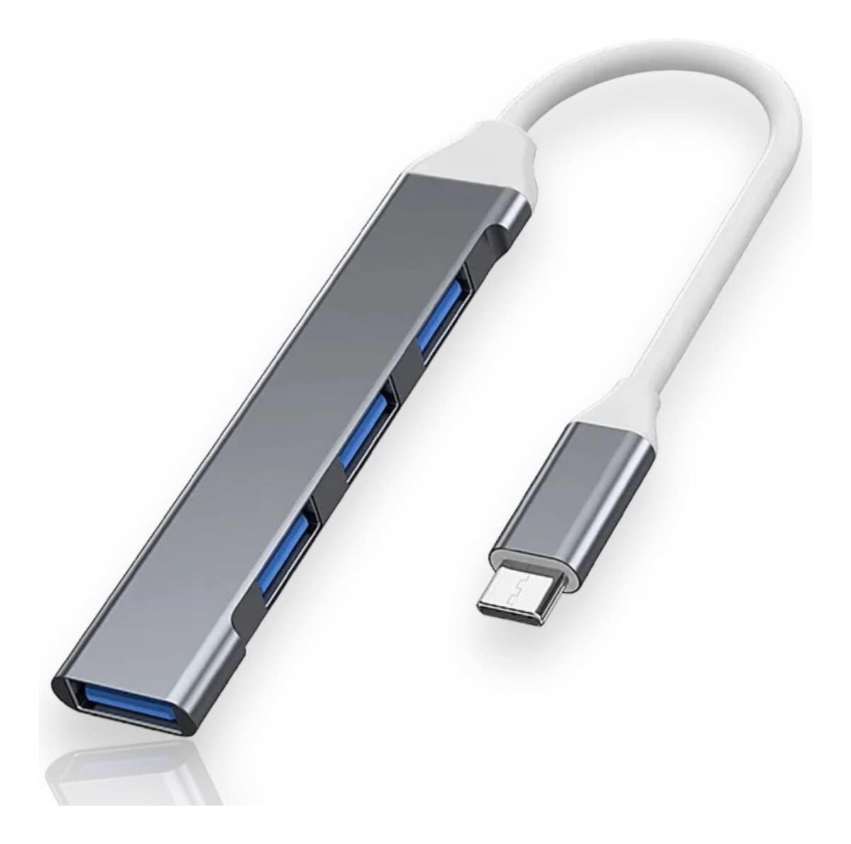 Hub Usb 3.0 Tipo C 4 Portas Usb 3.0 Type C Para Computador Celular Tablet Notebook 5 Gbps Liga De Alumínio