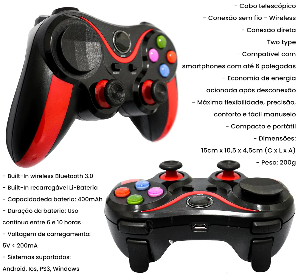 Imagem 2 de 2 do produto Controle Para Celular Smartphone + Cabo Telescópico Android Al-g7 Bluetooth