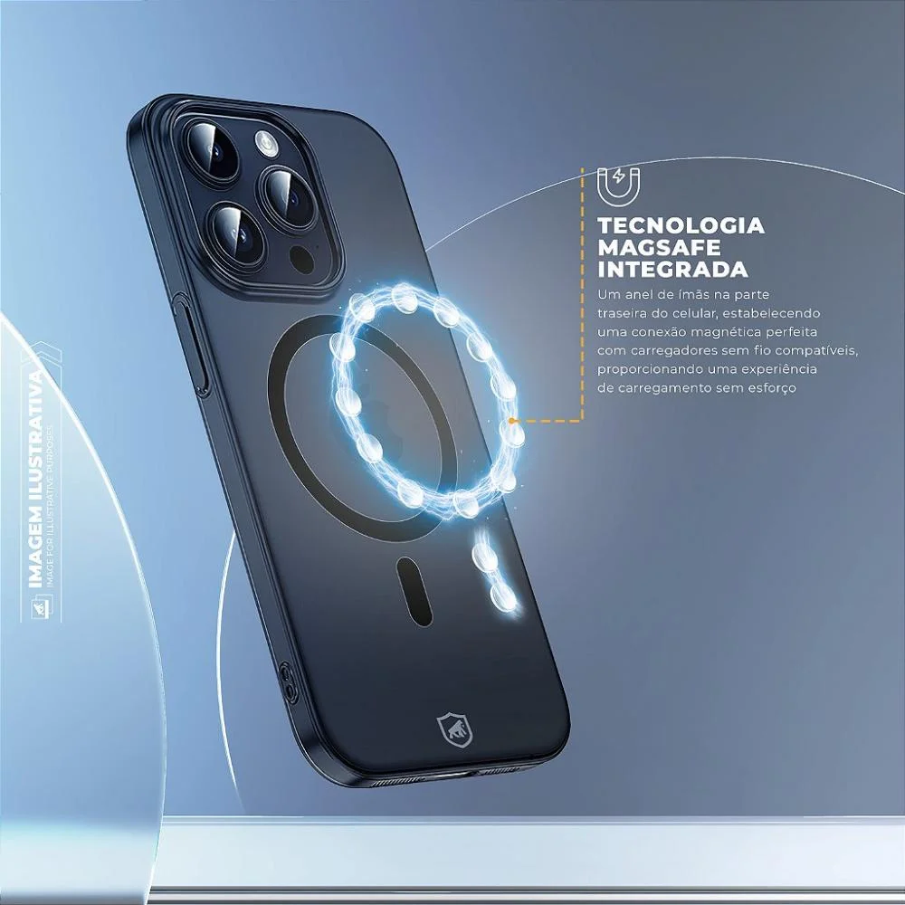 Imagem 5 de 5 do produto Capa Para Iphone 15 - Crystal Slim Magsafe Dark - Gshield
