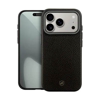 Capa Case Capinha Para Iphone 17 Pro - Magsafe Tech Couro - Preta - Gshield