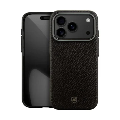 Capa Case Capinha Para Iphone 17 Pro Max - Magsafe Tech Couro - Preta - Gshield