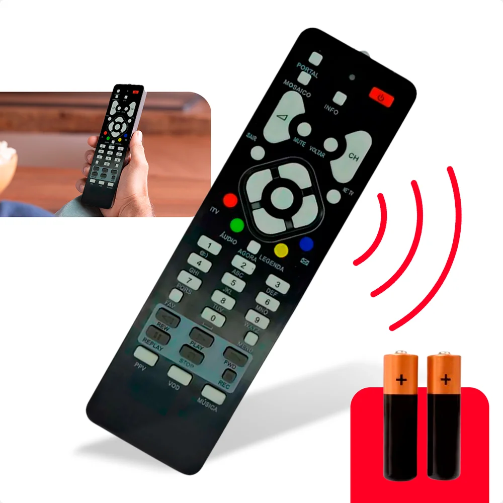 Imagem 4 de 5 do produto Controle Remoto Para Tv Net Claro Digital Hd  + 2 Pilhas
