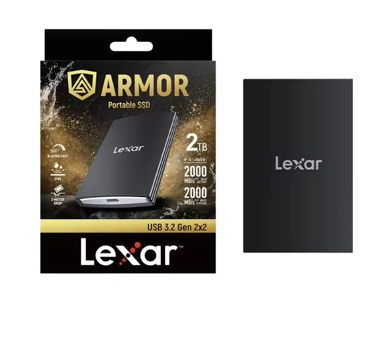 Imagem 2 de 5 do produto Hd SSD Portátil Lexar Armor De 2 Tb - Preto- 2000 Mb/s