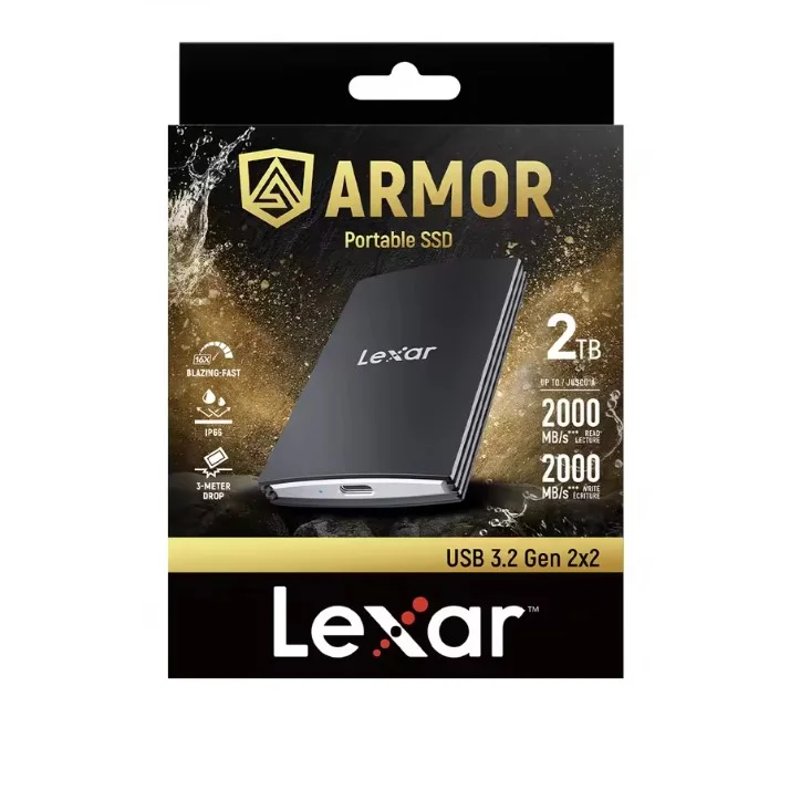 Imagem 4 de 5 do produto Hd SSD Portátil Lexar Armor De 2 Tb - Preto- 2000 Mb/s