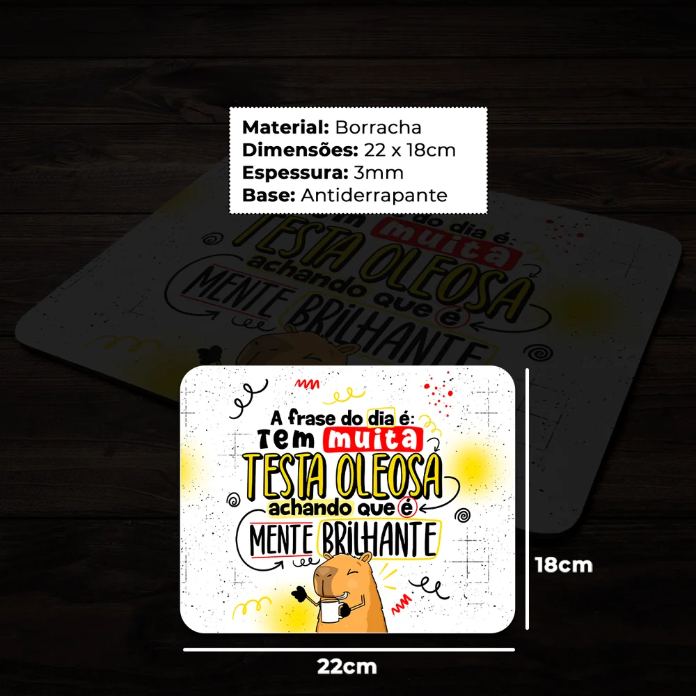 Imagem 4 de 4 do produto Mouse Pad Divertido Capivaras  - A Frase Do Dia