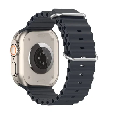 Pulseira Ondas Preta Para App 40mm Estilo Moderno