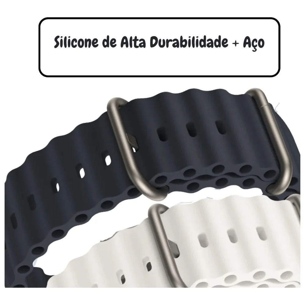 Imagem 5 de 5 do produto Pulseira Silicone Onda Preta App 42mm Ergonômica