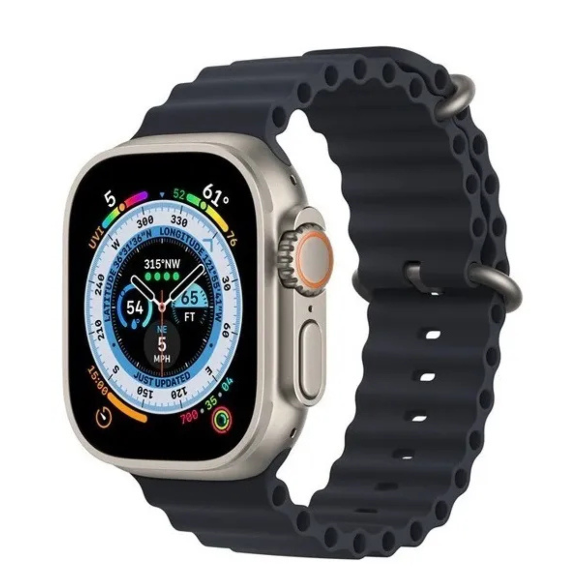 Pulseira Silicone Onda Preta App 44mm Suave