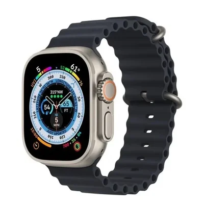 Pulseira Silicone Onda Preta App 44mm Suave